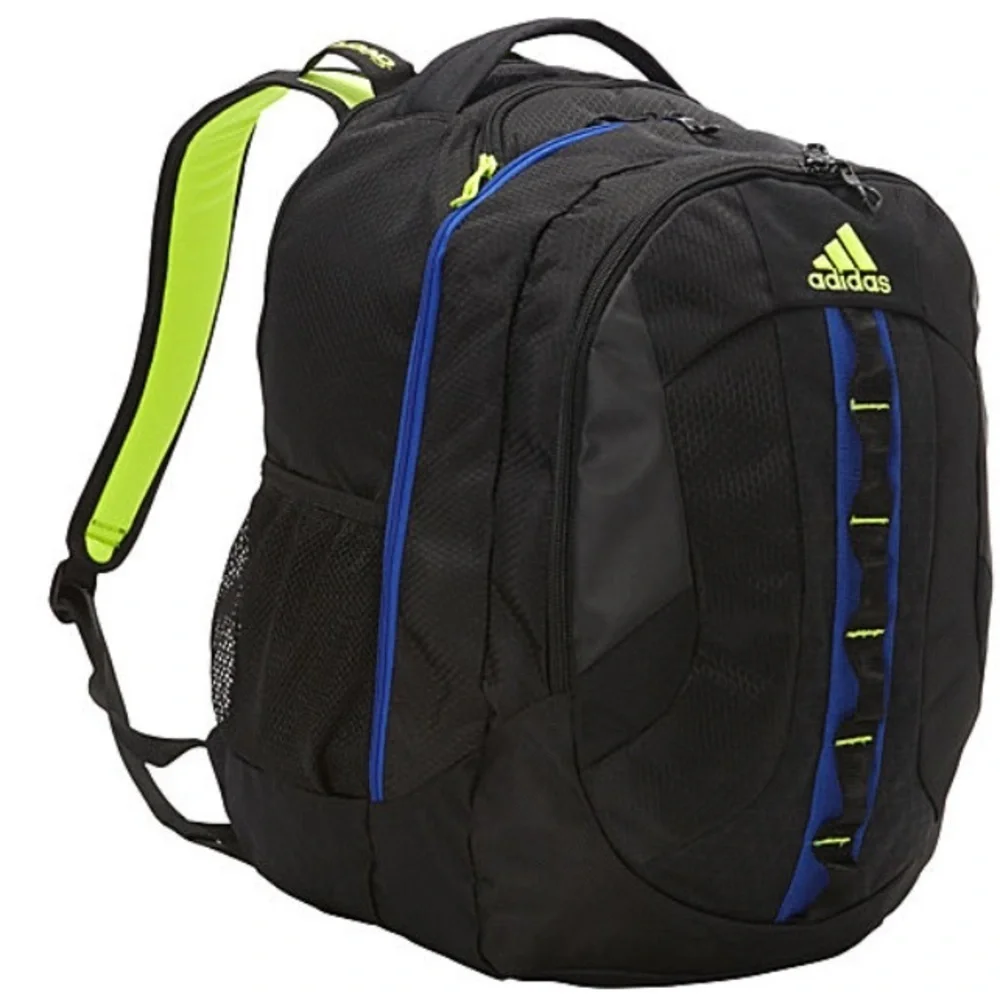Adidas Black and Neon Men's Backpack